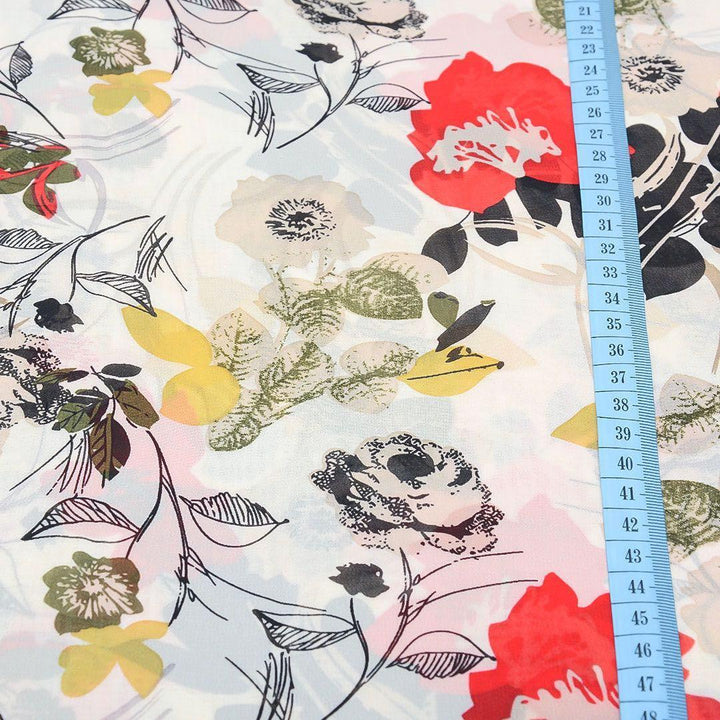 Szyfon Drukowany Kwiaty - Textil World