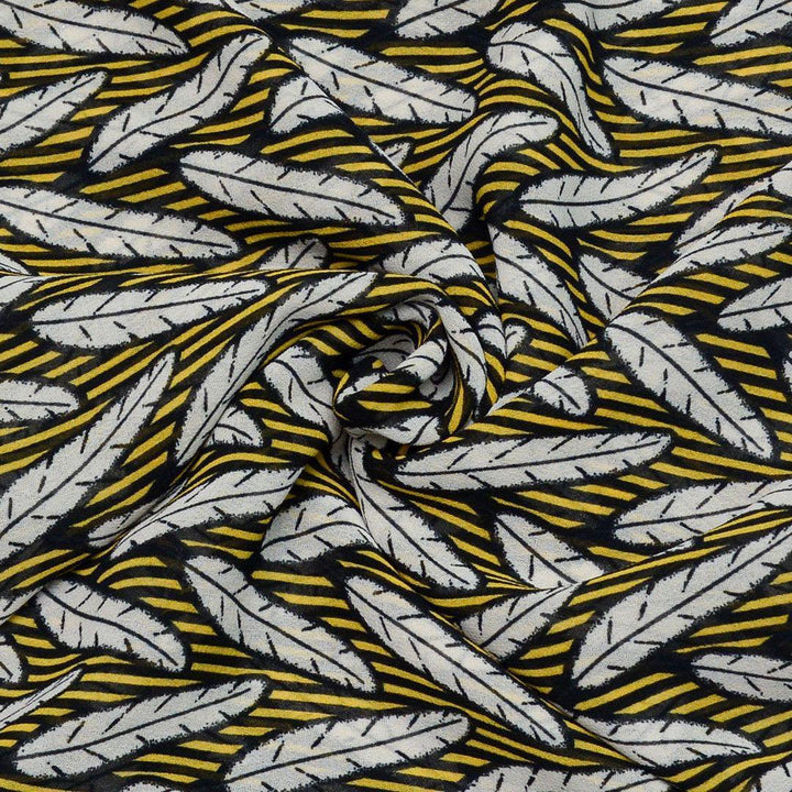 Szyfon Drukowany Liście - Textil World
