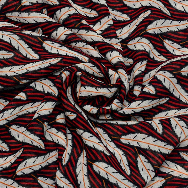 Szyfon Drukowany Liście - Textil World