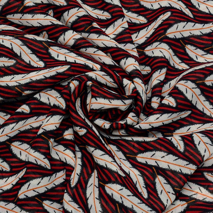 Szyfon Drukowany Liście - Textil World