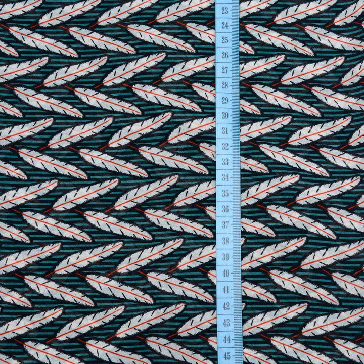 Szyfon Drukowany Liście - Textil World