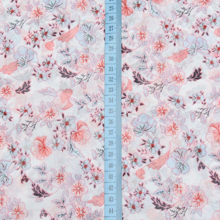 Szyfon Drukowany Pastelowe Kwiaty - Textil World