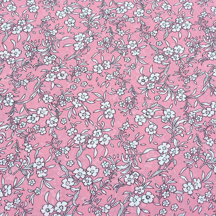 Szyfon Drukowany Różowy Kwiaty - Textil World