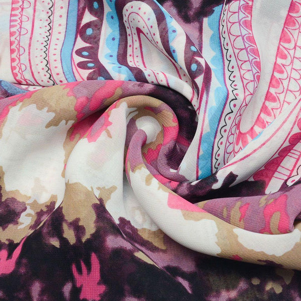 Szyfon Drukowany Wzory Orientalne Tęcza Tie Dye - Textil World