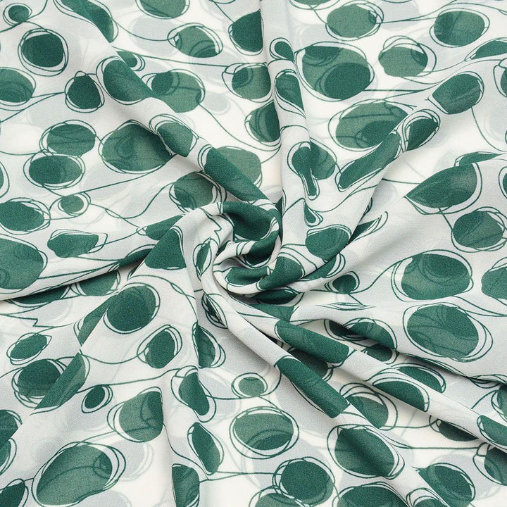 Szyfon Drukowany Zielone Kropki - Textil World
