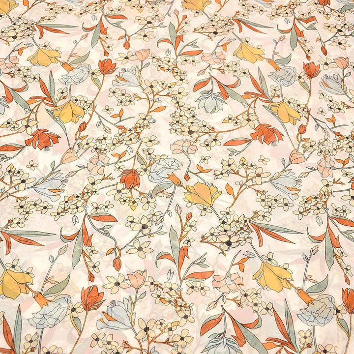 Szyfon Drukowany Żółte Kwiaty - Textil World