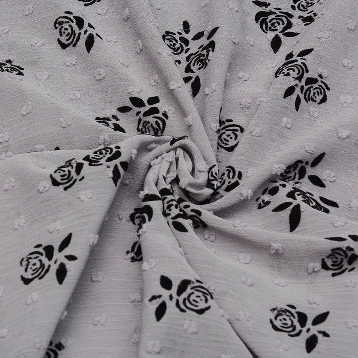 Szyfon Flokowany Kwiaty - Textil World