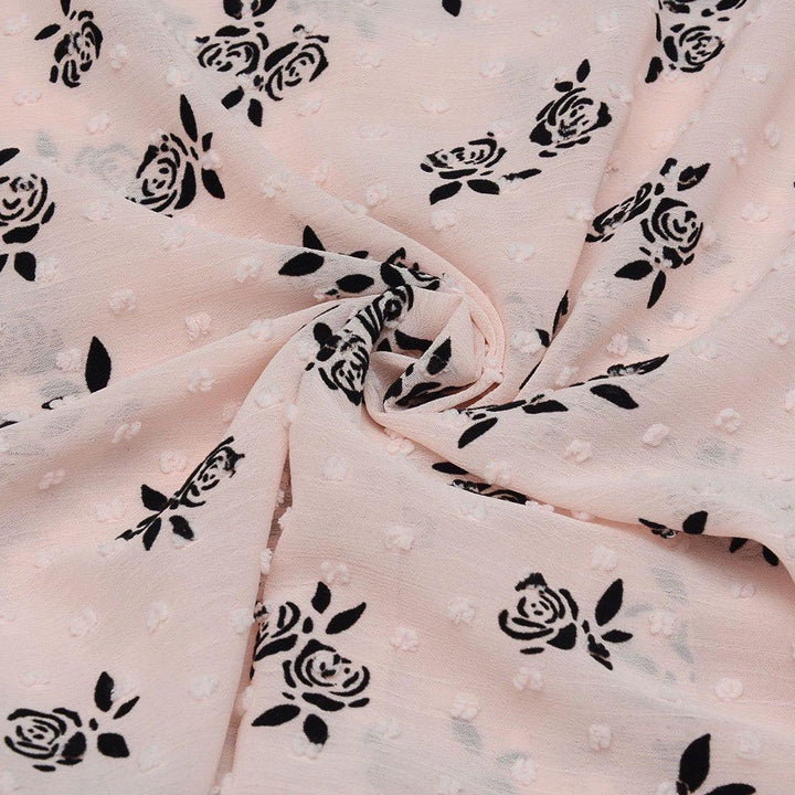 Szyfon Flokowany Kwiaty - Textil World