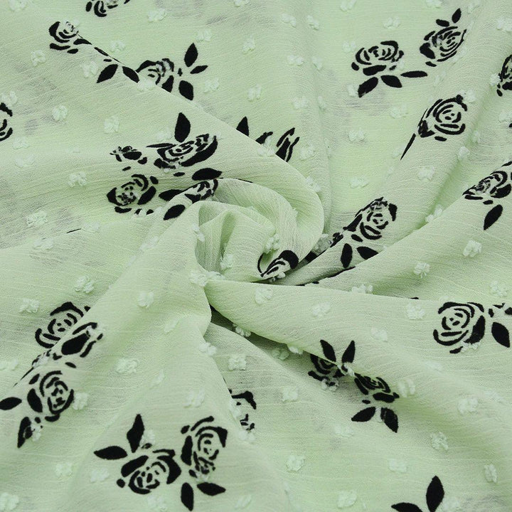Szyfon Flokowany Kwiaty - Textil World
