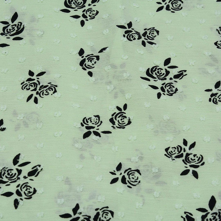 Szyfon Flokowany Kwiaty - Textil World