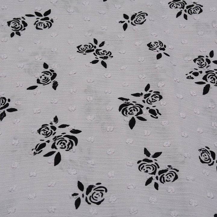 Szyfon Flokowany Kwiaty - Textil World