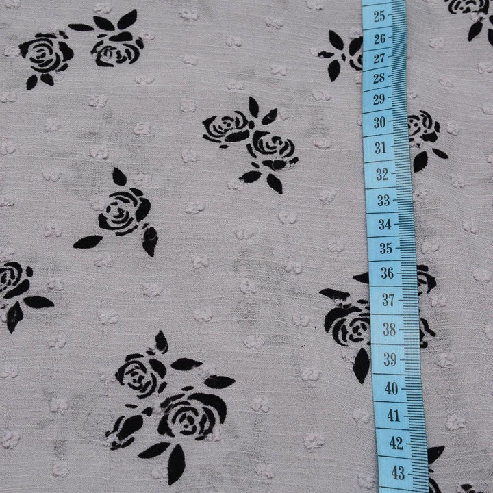 Szyfon Flokowany Kwiaty - Textil World