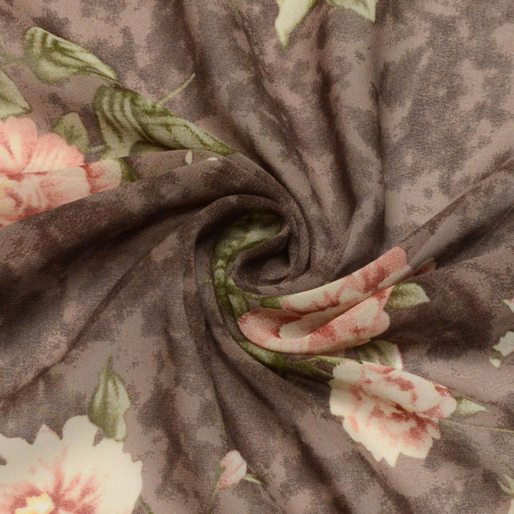 Szyfon Drukowany Retro Kwiaty - Textil World