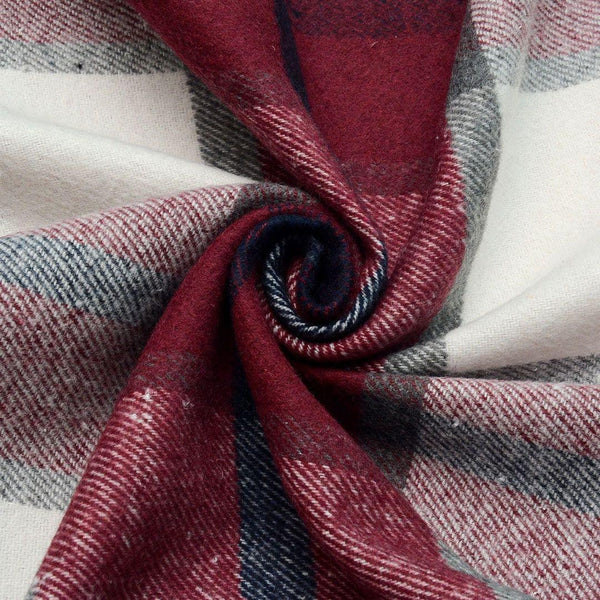 Wełna Drukowana Kratka Czerwona - Textil World