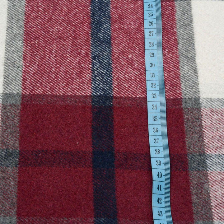 Wełna Drukowana Kratka Czerwona - Textil World